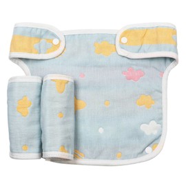 Cute Wink Baby Carrier Bibs 6 Layers Cotton Gauze Baby Shower Gift Spider/Blue