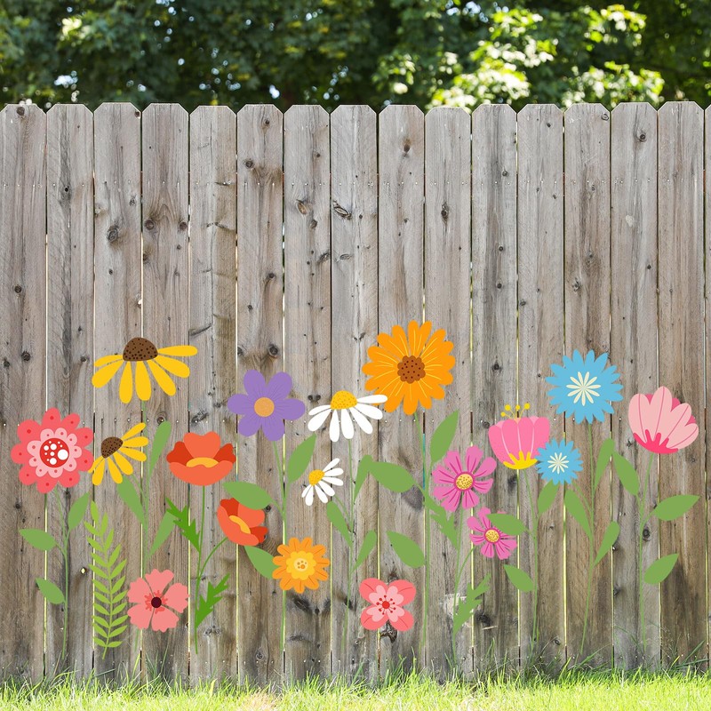 JarThenaAMCS 12Pcs Large Spring Wildflower Stencils Reusable Floral Plastic Drawing