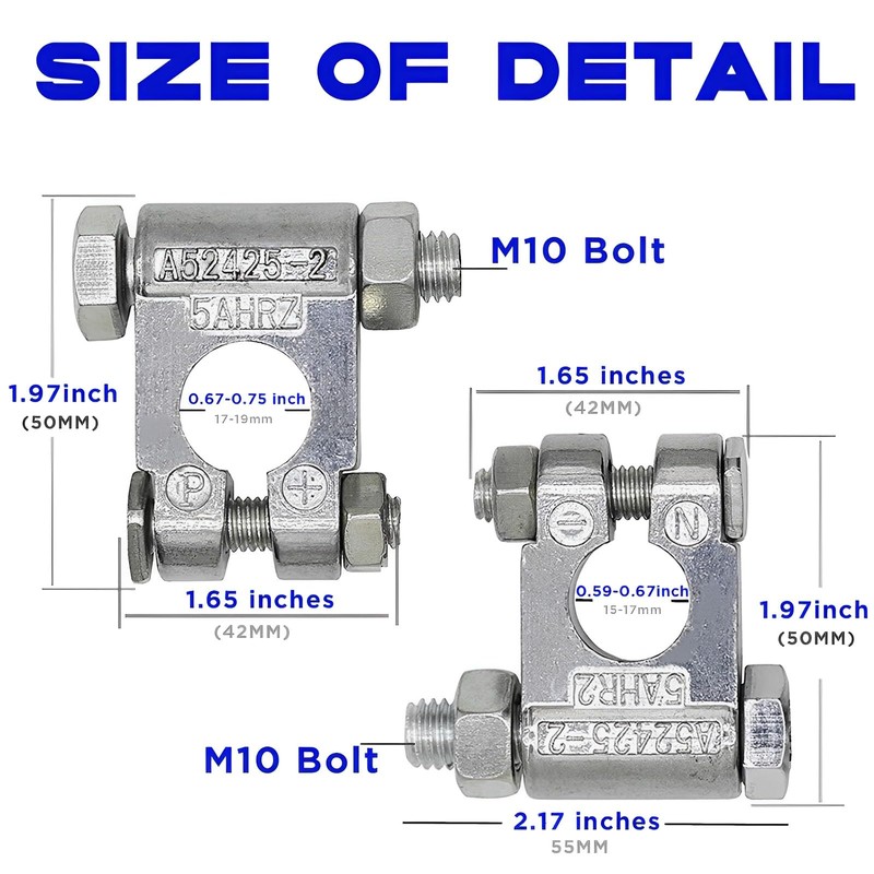 KeeRoarin Heavy Duty Marine Battery Connectors - Car Battery Terminal
