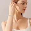 FDEETY Jewellery Set for Women Infinity Love Pendant Necklace Bracelet