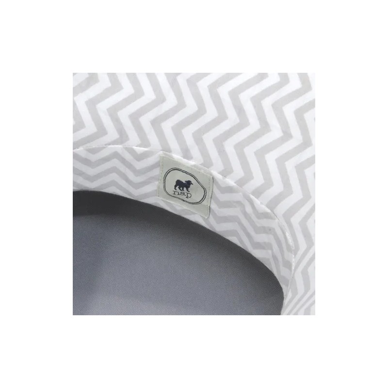 Cojín De Lactancia Bebe 100% Algodon Premium Chevron Gris