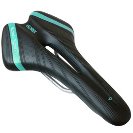 GORIX Bike Saddle Seat Comfortable Cushion with Rail Mountain Road Bicycle for Men and Women (A6-1) (Black×Celeste)