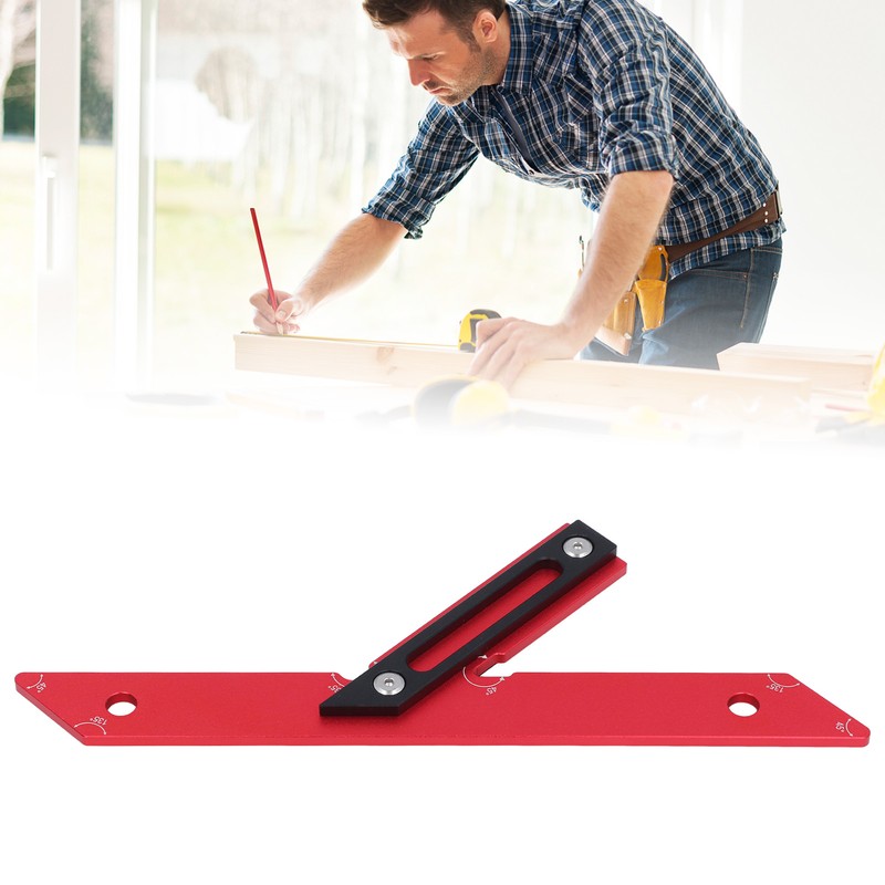 45 Degrees 135 Degrees Woodworking Measuring Ruler Aluminum Alloy Carpenter