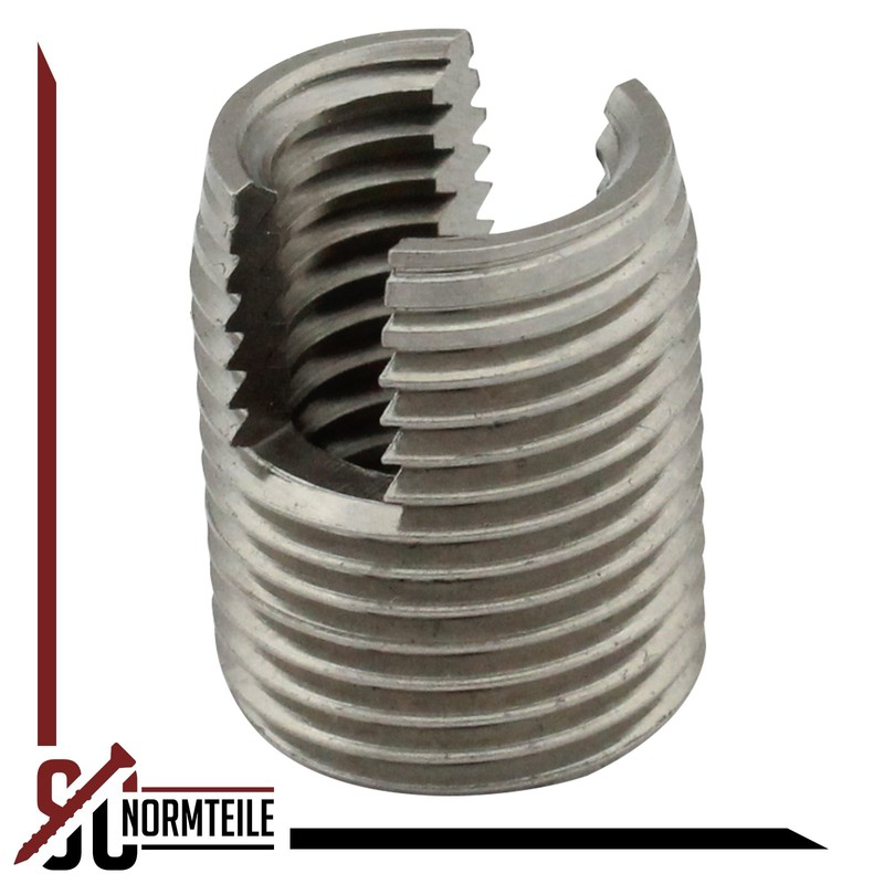 Threaded insert (self-tapping) with cutting slot - M6 - (1