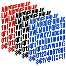 15 Sheets 1215 Pieces Letter Stickers, 1 Inch 3 Colors Self Adhesive Vinyl Waterproof Mailbox Numbers Stickers, Alphabet Number Stickers for Address Number, Mailbox, Window, Door, Sign, Home, Business