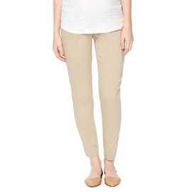 Motherhood Maternity Women's Maternity Super Stretch Secret Fit Belly Ankle Skinny Work Pant, Khaki, Large