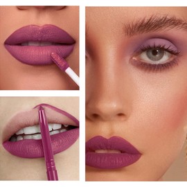 Berry Purple Lipstick Lip Liner Set, Nude Matte Dark Purple Liquid Lip gloss, Long-Lasting Waterproof Tinted Lip Balm, Non-fading Lipstick & Lip Line Pencil Set For Women & Girls Makeup(Purple)