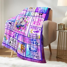 Horse Gifts Blanket for Girls, Gifts for Horse Lovers, Horse Blanket, Horse Stuff, Horse Accessories for Girls, Horse Lover Gifts for Women Teenger Throw Blanket 50"x40"