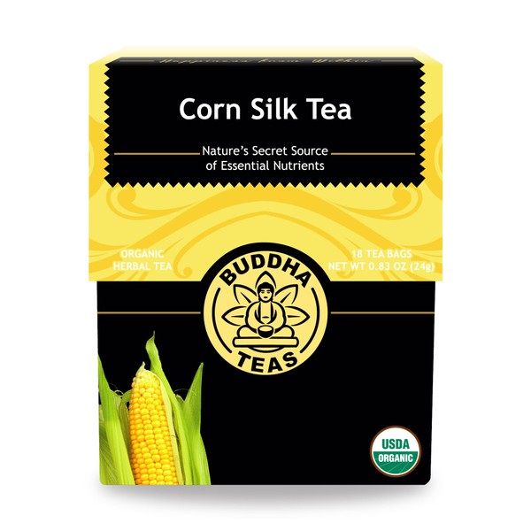 Buddha Teas Organic Corn Silk Tea | 18 Bleach-Free Tea Bags | Supports Urinary Tract Health | Natural Source of Vitamins and Antioxidants | Made in the USA | Caffeine-Free | No GMOs