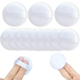 YOYOSOFT Powder Puff 1.8 inches (4.5 cm) Diameter Mini Round White 12 Piece Refill Puff Flocking Material Face Powder Puff Disposable Large Capacity Puff Makeup