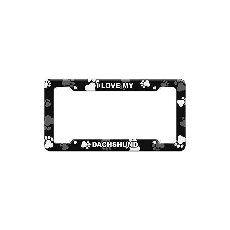 GRAPHICS & MORE Paw Prints License Plate Frame I Love
