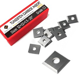 12mm Square Carbide Inserts Cutters Knives Blades 12×12×1.5mm-35°for Woodworking Spiral/Helical Planer Cutter Head or Lathe Turning 10pcs