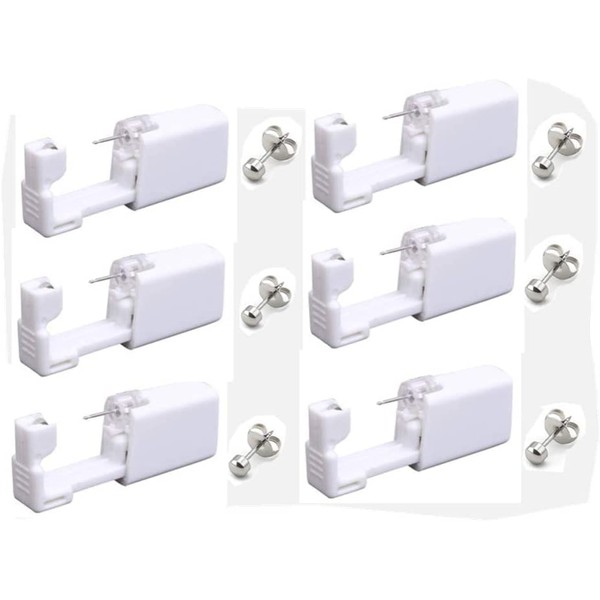 Moguxb Disposable Ear Piercing Gun with Stud Earrings, Pack of