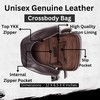 Genuine Italian Leather Unisex Body Bag - Stylish, Durable, and