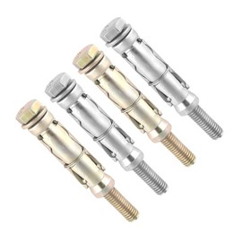 TERF® M6 X 50mm Loose Bolts M6 X 50mm (M6:10L) Zinc or Zinc Yellow Passivated Steel Heavy Duty Expansion Bolt Shield Anchor Plug for Masonry Brick Concrete - Pack of 4