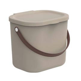 Rotho Albula Storage Container with Lid, 6L Storage System, Storage Box with Recycled Plastic Handle, BPA-Free (Cappuccino)