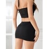SweatyRocks Women's Casual Elastic Waist Solid Bodycon Mini Skirt Streetwear