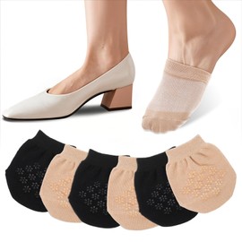 Tucnoeu 6 Pairs of Half Socks for Women,Cotton Half Socks,Sock for Flats No Show Non Slip,Versatile for Multiple Shoes