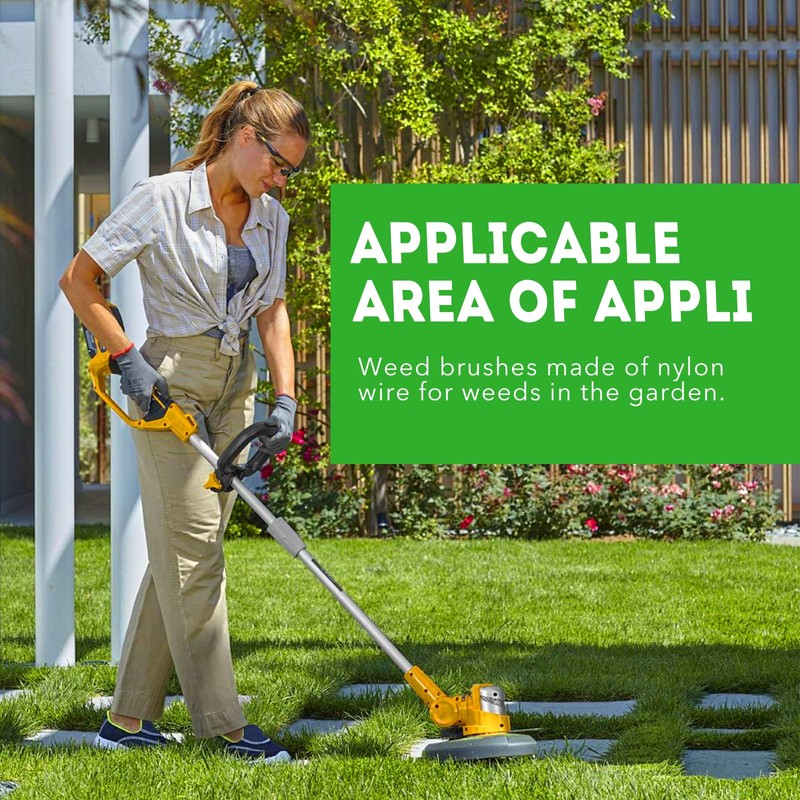 LADAMI 8''Strimmer Head,Nylon Grass Strimmer Cutter Head,Universal Strimmer Wire Brush