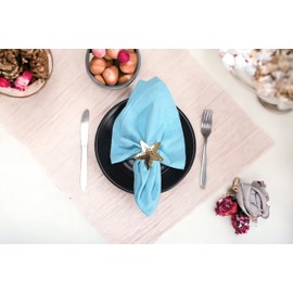 Alpha Living Home - Juego de 12 servilleteros de estrella, servilleteros de metal a granel para decoración de fiestas, mesa de comedor, reuniones familiares, una gran decoración de mesa, color dorado