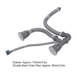 Kitchen Sink Hose Drain Set Quick Drain, Expandable Anti-Odour Drain Set, Flexible Pipe, Replacement Parts for Kitchen Double Sink, PP, PVC, Stainless Steel