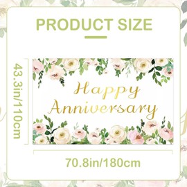 SKTMH Anniversary Party Decoration Happy Anniversary Backdrop Floral Backdrop Peony Flower Happy Anniversary Banner Anniversary Decorations Happy Anniversary Decorations Wedding Anniversary Decoration