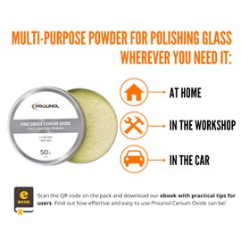 PROUNOL Cerium Oxide 50g – Fine Grade Glass Polishing Solution Powder – TREO 99% - 2.5 microns
