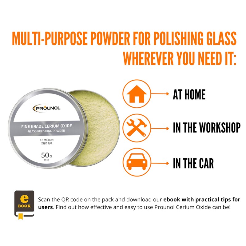 PROUNOL Cerium Oxide 50g – Fine Grade Glass Polishing Solution
