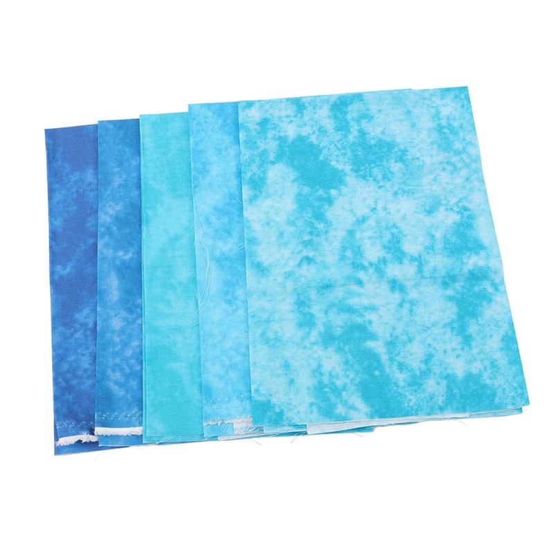 5Pcs Cotton Quilting Fabric Smudge Dyed 19.7in Long 17.7in Wide