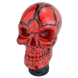 Arenbel Skeleton Racing Shift Stick Speed Knob Replacement Skull Gear Lever Shifter Handle Fit Most Manual Auto Cars, Red Pattern