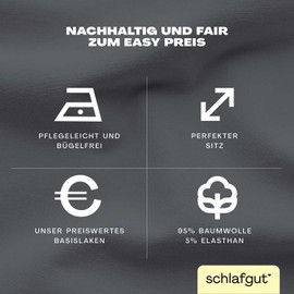 Schlafgut Easy Jersey Elastane Box Spring Fitted Sheet 180 x 200 to 200 x 220 cm Grey Deep, Fitted Sheet Made of Super Soft Cotton with Elastane