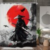Kalmico Black Red Japanese Anime Shower Curtain 60Wx72L Inch Cool