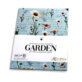 Kartos Gift Wrap & Decorative Book, Garden Assortment 10 Folded Sheets, Italian Wrapping Paper