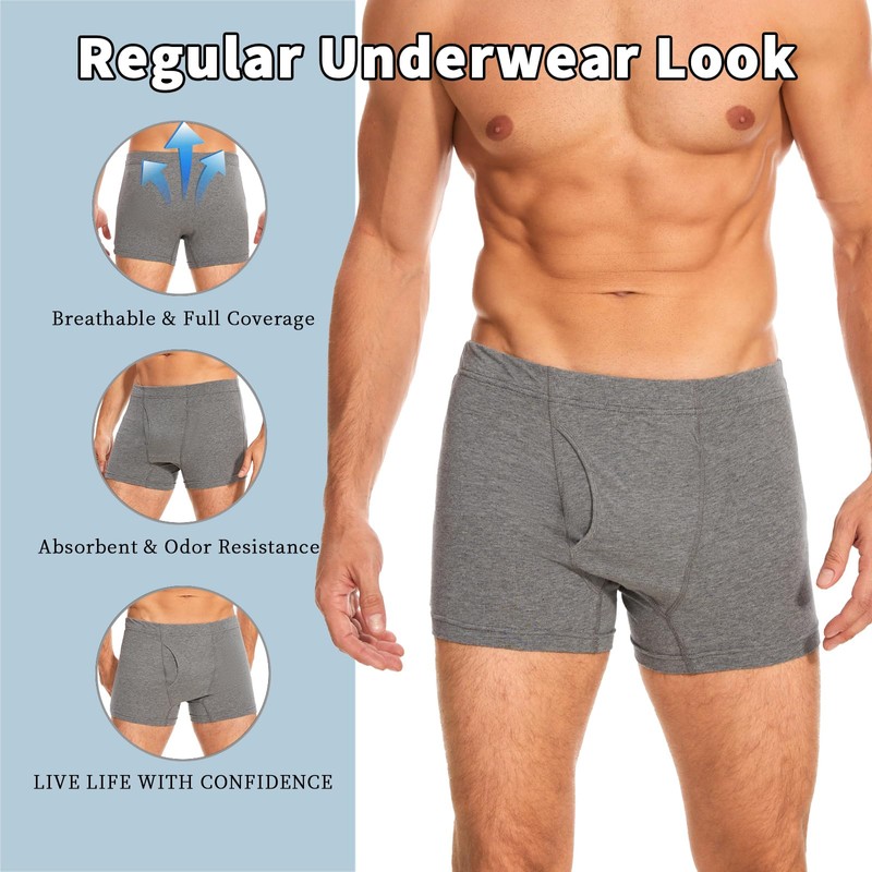 ShieldEase Washable Incontinence Underwear for Men - Cotton Urinary Leakproof