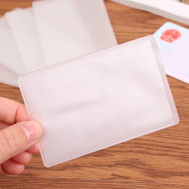 LIUJZZJ 100 Pieces Plastic ID Credit Card Holder Vertical Business