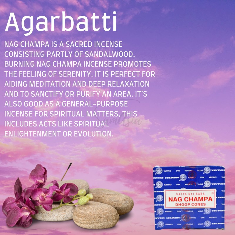 Satya Agarbatti Incense Cone x4 pack, used for Aromatherapy, Spa,