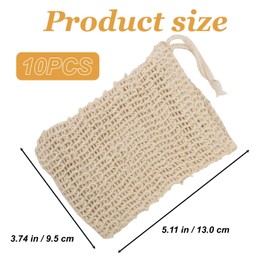 10 Pcs Soap Bag with Drawstring – Natural Exfoliating Soap Saver Pouch for Shower, Eco-Friendly Reusable Mesh Bags for Lathering