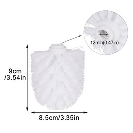 EKDJKK 2PCS Toilet Bowl Brush Replacement Head, Universal Toilet Brush Head Replacement with Durable Stiff Bristles, Cleaning Tool for Home Hotel Bathroom (White)