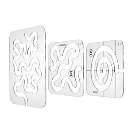 Namvo 3 Pieces Acrylic Quilting Template Set, Quilting Ruler Template, Quilting Stencil, Transparent Sewing Ruler Set for DIY Patchwork Sewing Machines