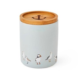 Cooksmart Stoneware Airtight Storage Jars | Storage Jars & Canisters Perfect For Pasta Storage & Rice Storage | Storage Jars With Lids For All Type Of Foods - Coastal Birds