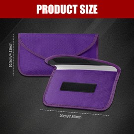 2PCS Faraday Bags for Car Key and Cell Phone, Signal Blocking Bag, Faraday Key Fob Protector, Universal Cell Phone Privacy Card Protection Car Accessories for Anti-Thefting (Purple)