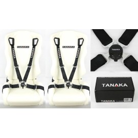 TANAKA 2 TANAKA BLACK 4 POINT CAMLOCK QUICK RELEASE RACING SEAT BELT HARNESS FIT NISSAN