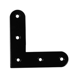 DAIDOHANT 62720 (Reinforcement Hardware) Black, Horizontal Large (With Wood Screws), L Shape, Iron: (W) 0.6 x (A) 2.3 x (B) 2.3 inches (58 mm) x (B) 2.3 inches (58 mm) (4 Pieces)