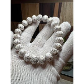 12.5×10mm Star & Moon Bodhi Original White Beads Mala Bracelet