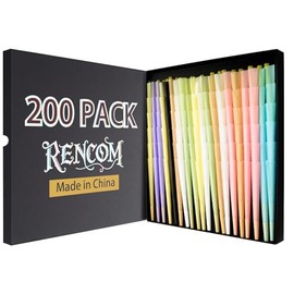 Paquete de 200 conos preenrollados de 8 colores | Conos tamaño king | Conos preenrollados de combustión lenta hechos de papel con boquillas y tubos de embalaje incluidos