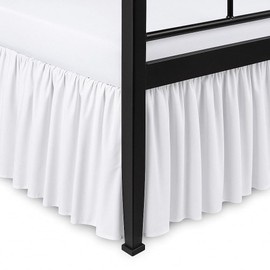 Ruffled Bed Skirt Split Corners Ultrasoft Poly Cotton/Microfiber Upto 18" Drop Expertise Tailored Fit Wrinkle Free Bed Skirt (Full-White)(Available in All Bed Sizes and 10 Colors)