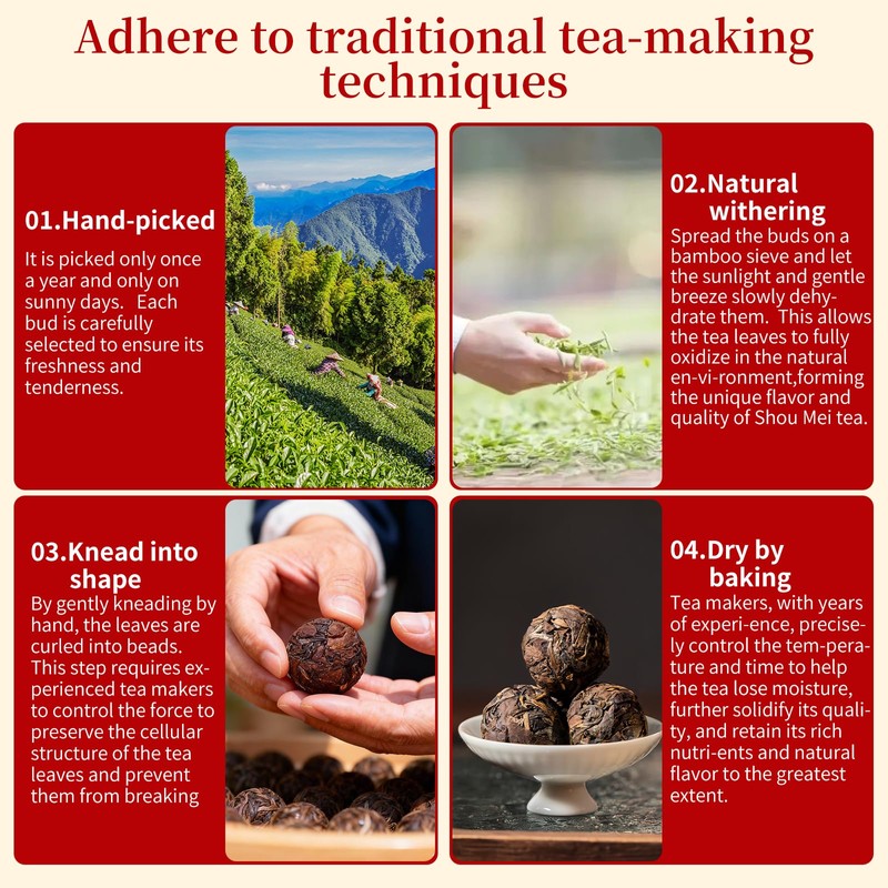 XIXICHA White Tea 2013 Shou Mei Dragon Pearls Tea FudingWhiteTea