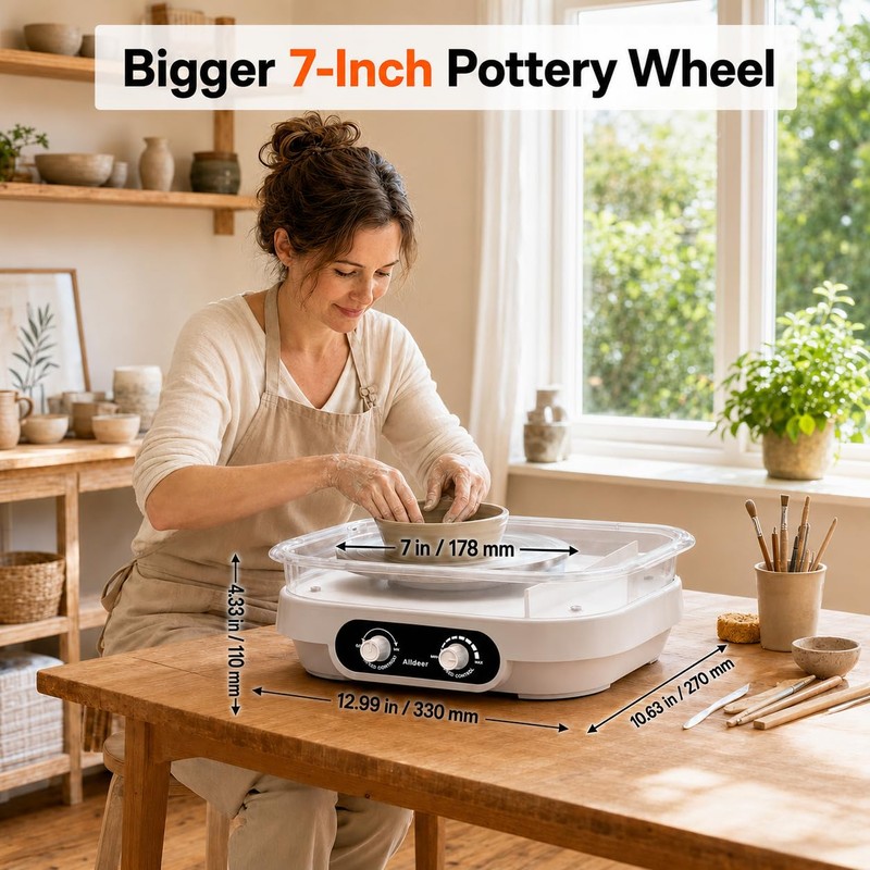 Alldeer Pottery Wheel for Adults, Beginners, Kids, Complete Kit
