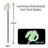 8PCS 7.8inch Camping Accessories Tent Stakes Heavy Duty with 8.2ft