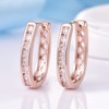 GULICX Rose Gold Electroplated White Zircon Channel Setting Lady Women's